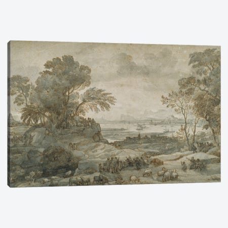 Landscape with Christ Preaching the Sermon on the Mount Canvas Print #BMN9115} by Claude Lorrain Canvas Artwork