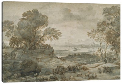 Landscape with Christ Preaching the Sermon on the Mount Canvas Art Print