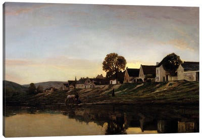 Village near Bonnieres Canvas Art Print
