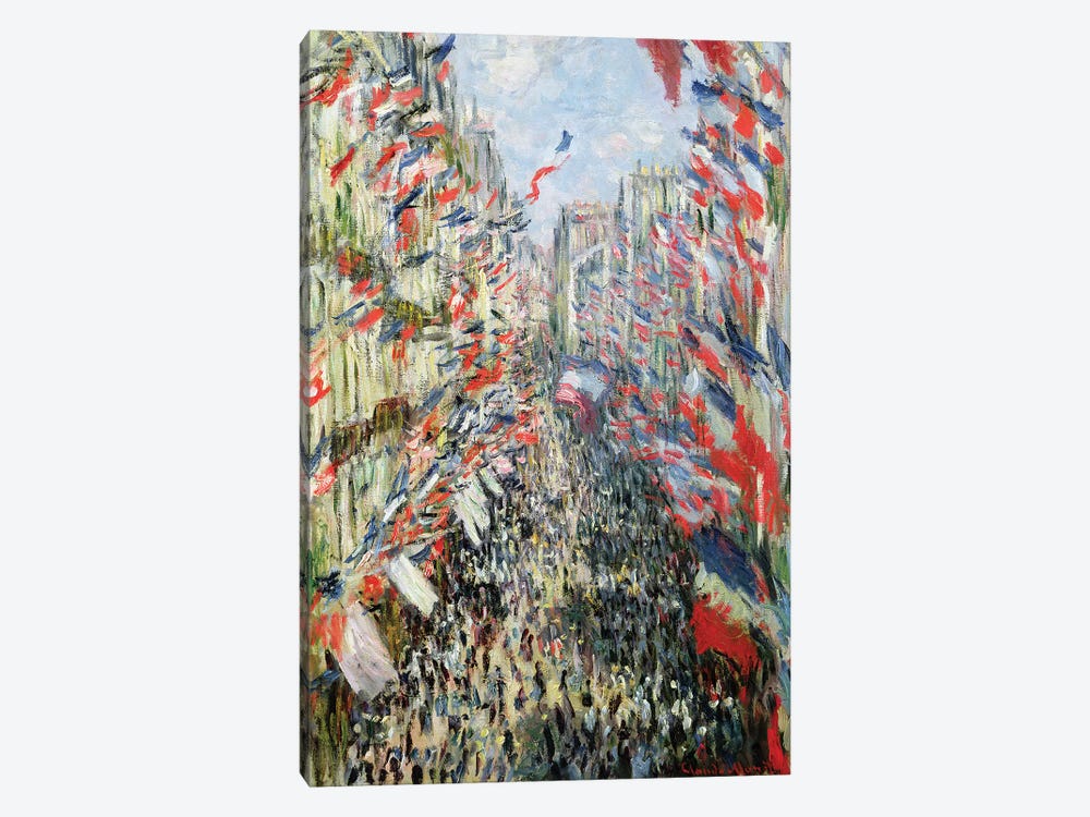 The Rue Montorgueil, Paris, Celebration of June 30, 1878  by Claude Monet 1-piece Art Print