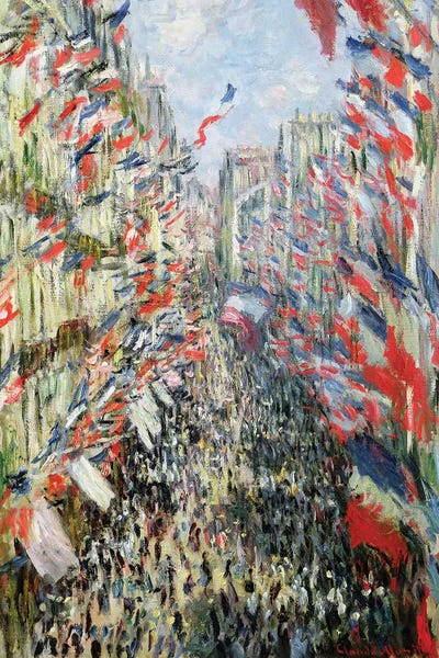 Impressionism: The Rue Montorgueil, Paris, Celebration of June 30, 1878  by Claude Monet