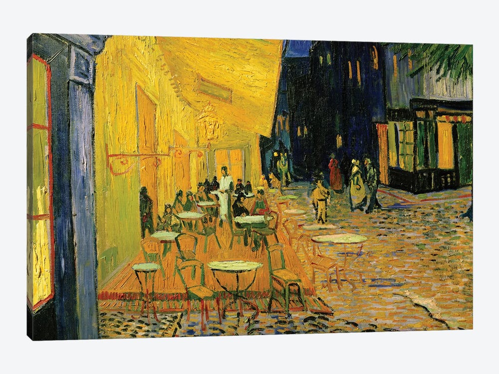 Cafe Terrace, Place du Forum, Arles, 1888 by Vincent van Gogh 1-piece Canvas Print