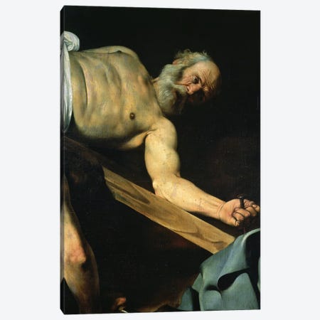 The Crucifixion of St. Peter, detail of St. Peter, 1600-01 Canvas Print #BMN9125} by Michelangelo Merisi da Caravaggio Canvas Print