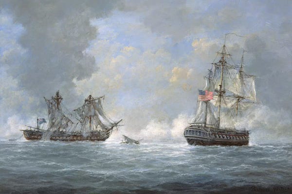 The action between U.S Frigate 'United States' and the British frigate 'Macedonian' off the Canary Islands on October 25th, 1812