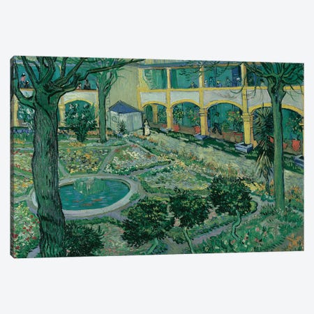 The Courtyard of the Hospital at Arles, 1889 Canvas Print #BMN9138} by Vincent van Gogh Art Print