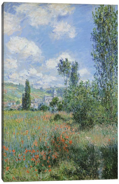 View of Vetheuil, 1880 Canvas Art Print - All Things Monet