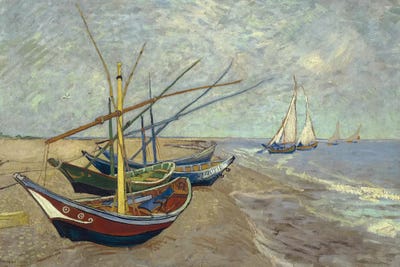 Fishing Boats on the Beach at Saintes-Maries-de-la-Mer, 1888 by Vincent van Gogh acrylic art print