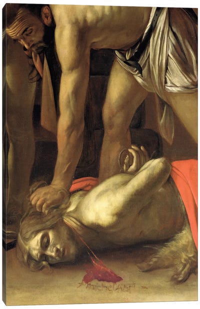 The Decapitation of St. John the Baptist, 1608 Canvas Art Print - Michelangelo Merisi da Caravaggio