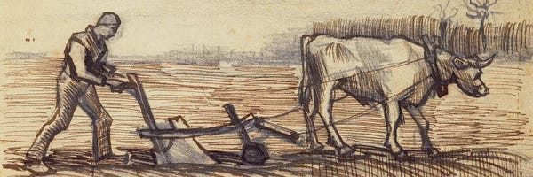 Vincent van Gogh: At the Plough, from a series of four drawings representing the four seasons by Vincent van Gogh