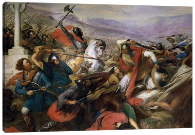 The Battle of Poitiers, 25th October 732, won by Charles Martel  1837 Canvas Art Print