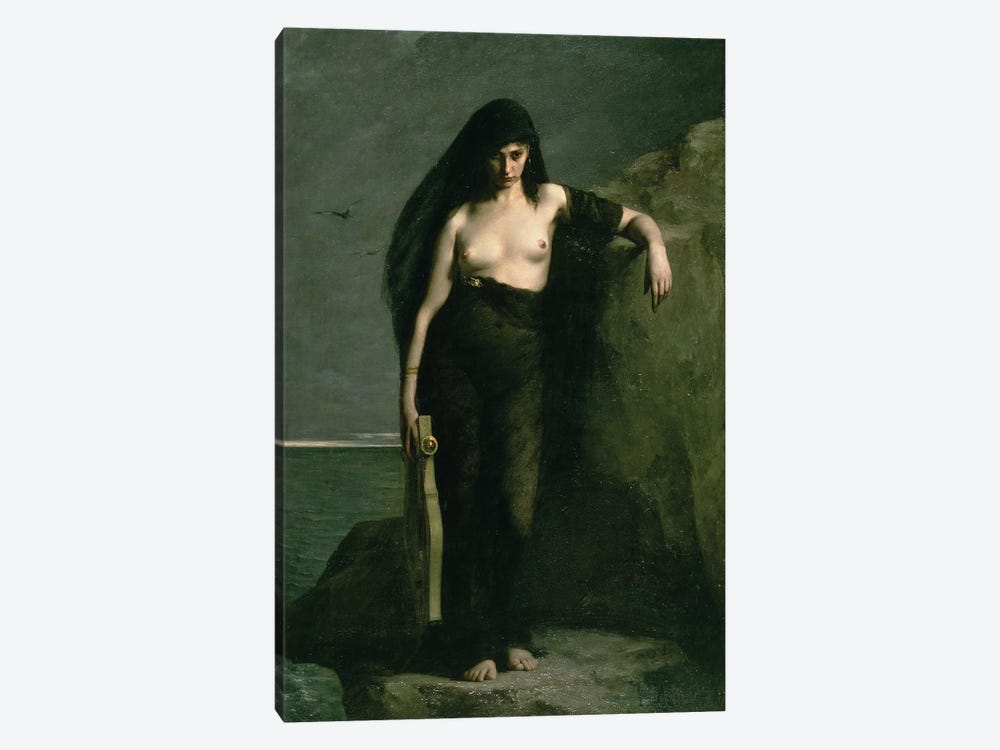 Sappho, 1877 by Charles Auguste Mengin 1-piece Canvas Art Print
