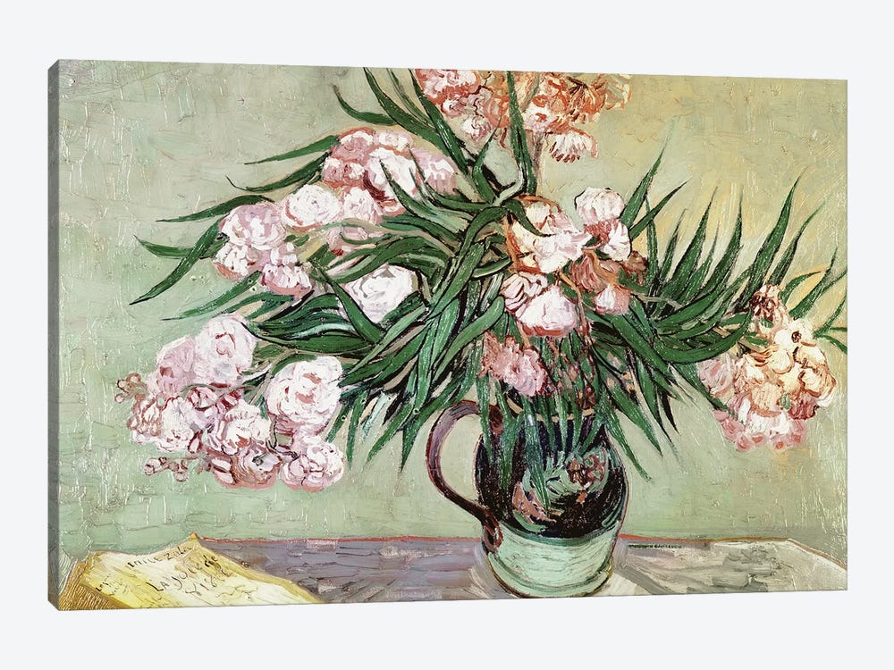 Oleanders and Books, 1888 by Vincent van Gogh 1-piece Canvas Art
