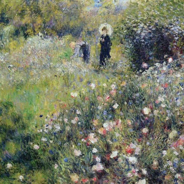 Impressionism: Woman with a Parasol in a garden, 1875  by Pierre-Auguste Renoir