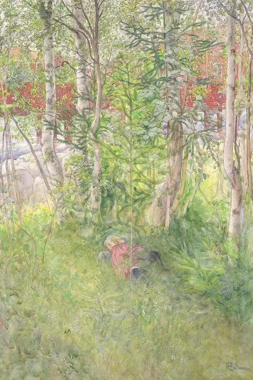 A Nap Outdoors by Carl Larsson wall art