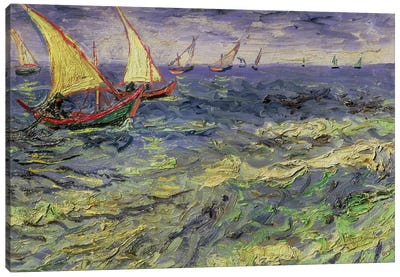 Seascape at Saintes-Maries  1888 Canvas Art Print - Vincent van Gogh