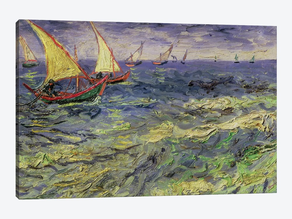 Seascape at Saintes-Maries  1888 by Vincent van Gogh 1-piece Canvas Print