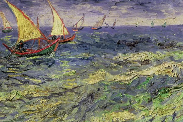 Post-Impressionism: Seascape at Saintes-Maries  1888 by Vincent van Gogh
