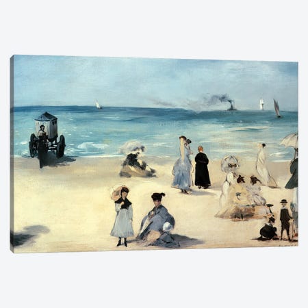 On the Beach, Boulogne-sur-Mer, 1868 Canvas Print #BMN9207} by Edouard Manet Canvas Artwork