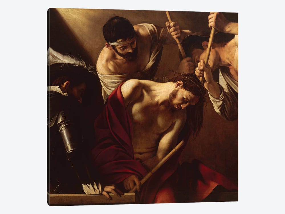 The Crowning with Thorns, c.1603 by Michelangelo Merisi da Caravaggio 1-piece Canvas Art Print