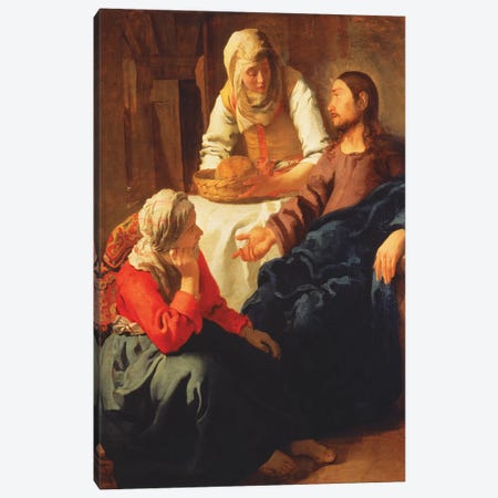 Christ In The House Of Martha And Mary Canvas Print #BMN9227} by Jan Vermeer Canvas Art