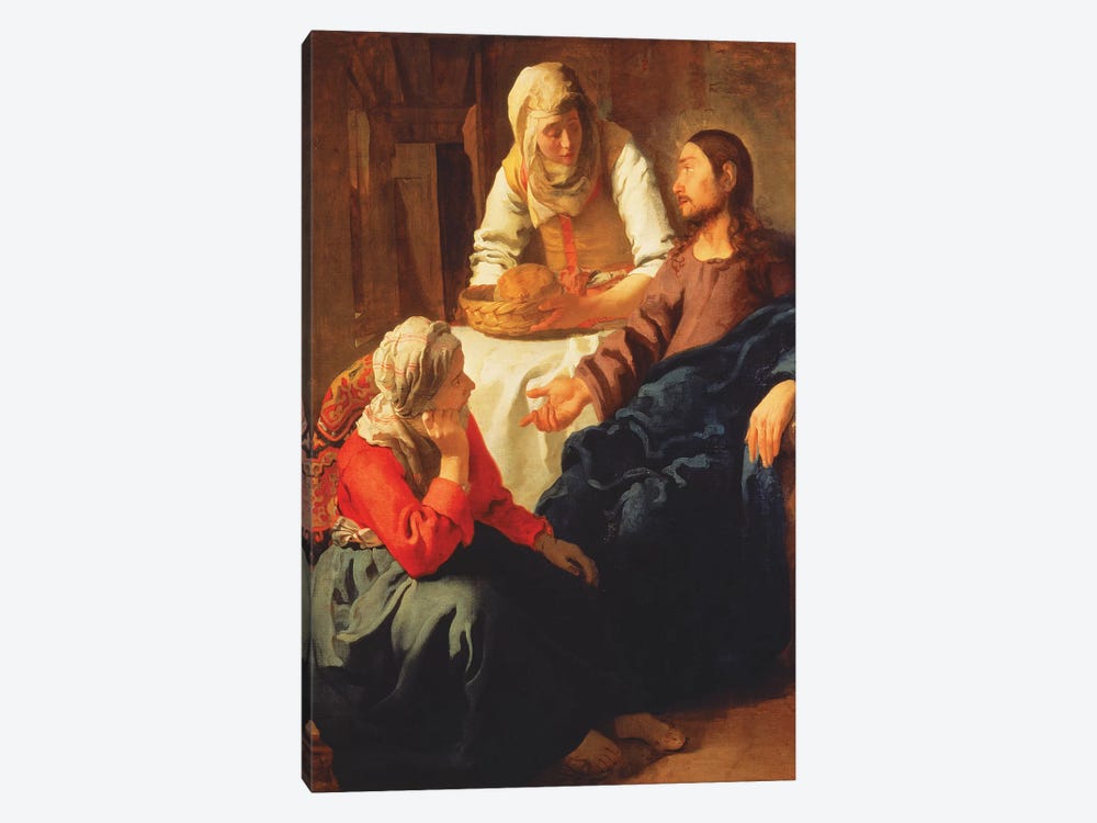 Christ In The House Of Martha And Mary by Jan Vermeer 1-piece Canvas Art