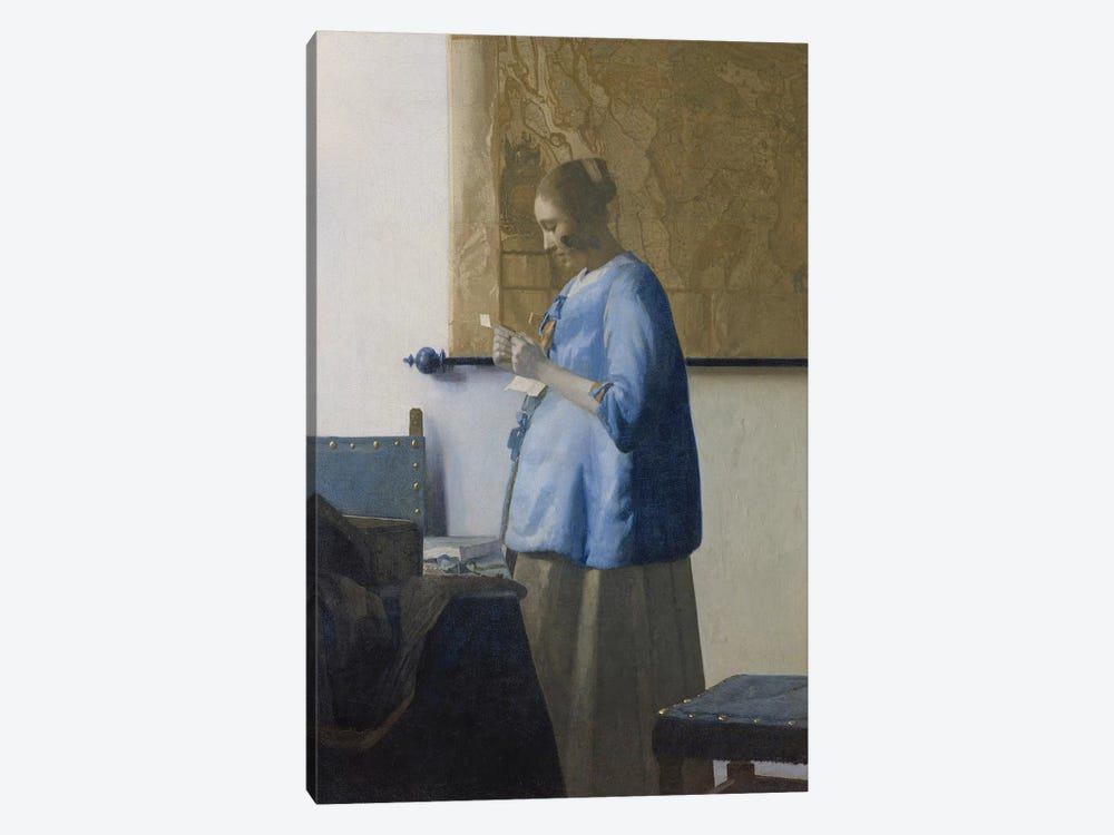 Woman Reading a Letter, c.1662-63 by Jan Vermeer 1-piece Canvas Artwork