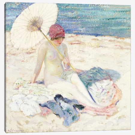 On the Beach, 1913 Canvas Print #BMN9237} by Frederick Carl Frieseke Canvas Print