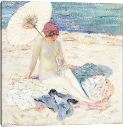 On the Beach, 1913 Canvas Art Print