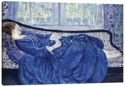 Girl in Blue, 1917 Canvas Art Print