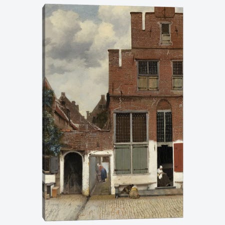View of Houses in Delft, known as 'The Little Street', c.1658 Canvas Print #BMN9243} by Jan Vermeer Canvas Print