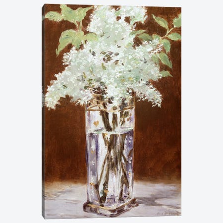 White Lilac in a Crystal Vase, 1882 Canvas Print #BMN9246} by Edouard Manet Canvas Art
