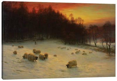 When The West With Evening Glows Canvas Art Print - Joseph Farquharson 
