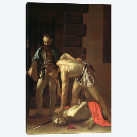 The Decapitation of St. John the Baptist, 1608 Canvas Print #BMN9252} by Michelangelo Merisi da Caravaggio Canvas Artwork