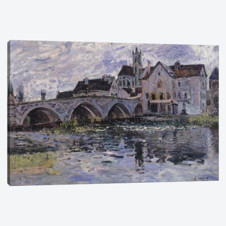 The Bridge of Moret-sur-Loing, 1887  Canvas Print #BMN926} by Alfred Sisley Canvas Wall Art