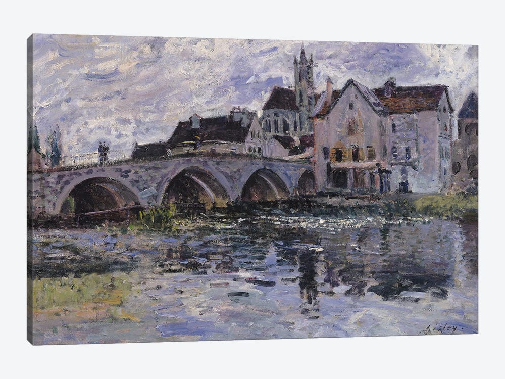 The Bridge of Moret-sur-Loing, 1887  by Alfred Sisley 1-piece Canvas Art Print