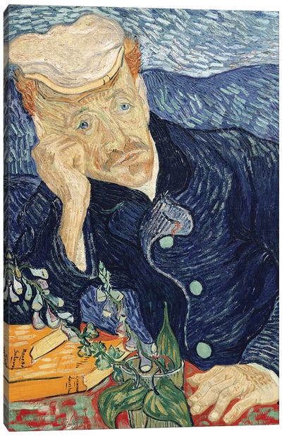 Portrait of Dr Paul Gachet, 1890 Canvas Art Print - Vincent van Gogh