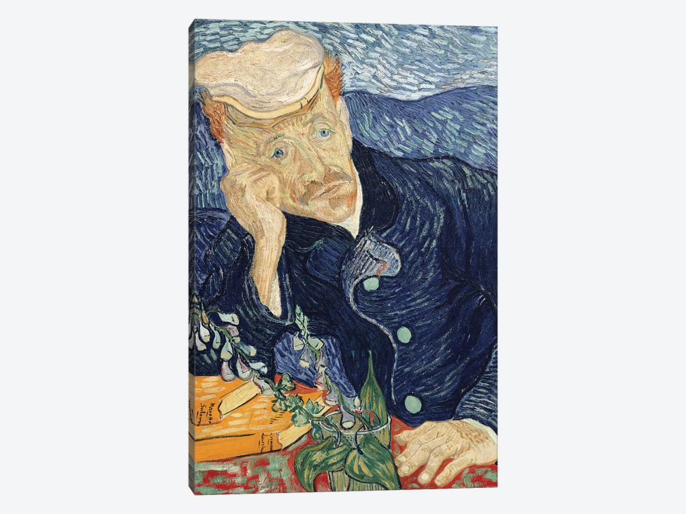 Portrait of Dr Paul Gachet, 1890 by Vincent van Gogh 1-piece Canvas Art Print