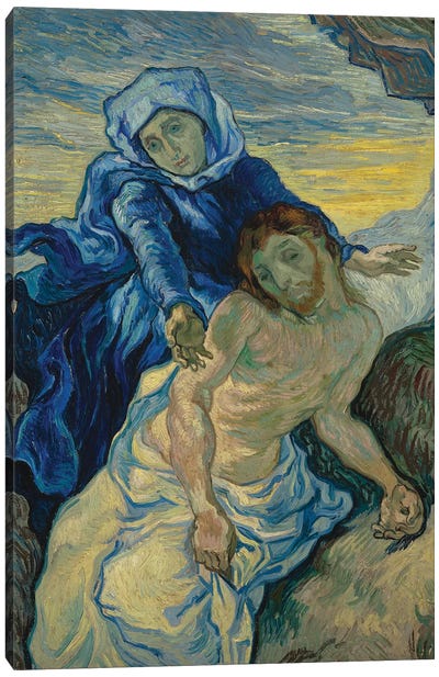 Pieta, 1890 Canvas Art Print - Vincent van Gogh