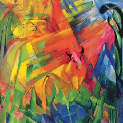 Animals in a Landscape, 1914 by Franz Marc acrylic art print