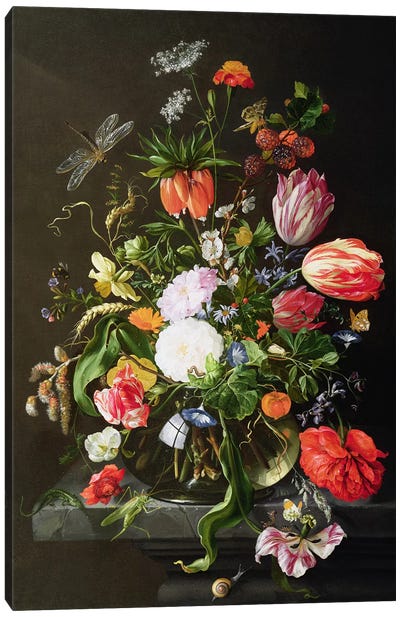 Still Life of Flowers Canvas Art Print - Dutch Golden Age Art