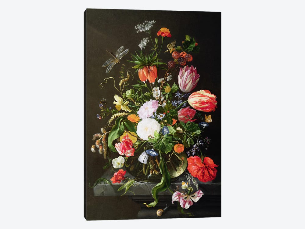 Still Life of Flowers by Jan Davidsz de Heem 1-piece Canvas Artwork
