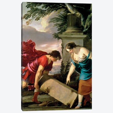 Theseus and his Mother Aethra, c.1635-36  Canvas Print #BMN931} by Laurent de La Hyre Canvas Art