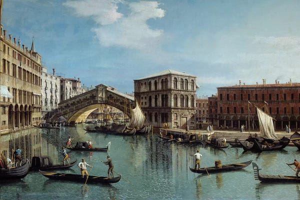Canaletto: Le pont du Rialto a Venice Painting by Canaletto