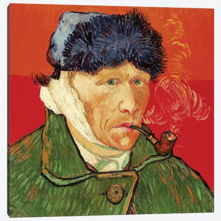 Self Portrait with Bandaged Ear, 1889 Canvas Print #BMN9334} by Vincent van Gogh Canvas Artwork