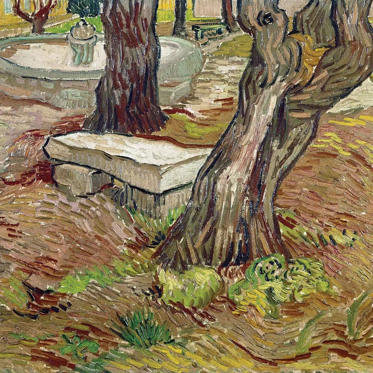 The park of the Saint Paul asylum in Saint-Remy  or Bench de Pierre