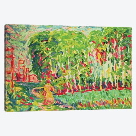 A Woman in a Birch Wood Canvas Print #BMN935} by Ernst Ludwig Kirchner Canvas Print