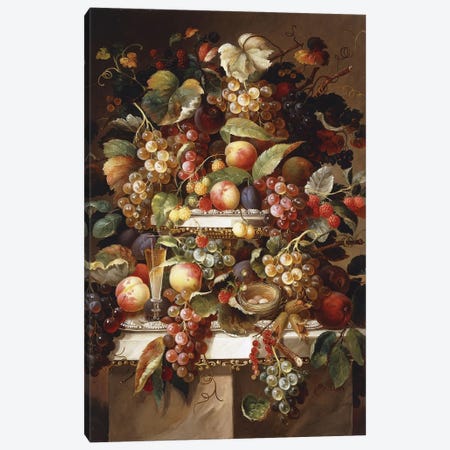 Still Life with Grapes and Peaches, Canvas Print #BMN9364} by Charles Baum Canvas Print