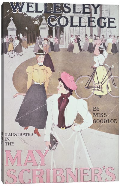 Wellesley College, by Miss Goodloe, cover illustration from the Scribner's Magazine for May, c.1897 Canvas Art Print