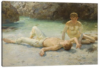 Noonday Heat, 1902-3 Canvas Art Print - Male Nude Art