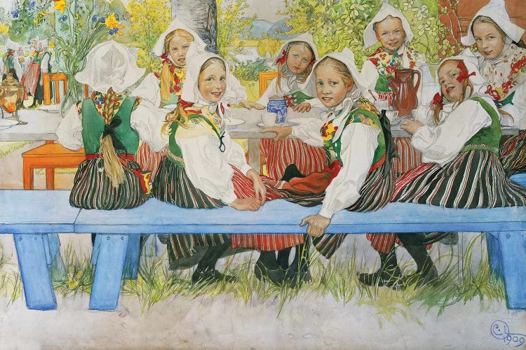 Kersti's Birthday, 1909 by Carl Larsson wall art